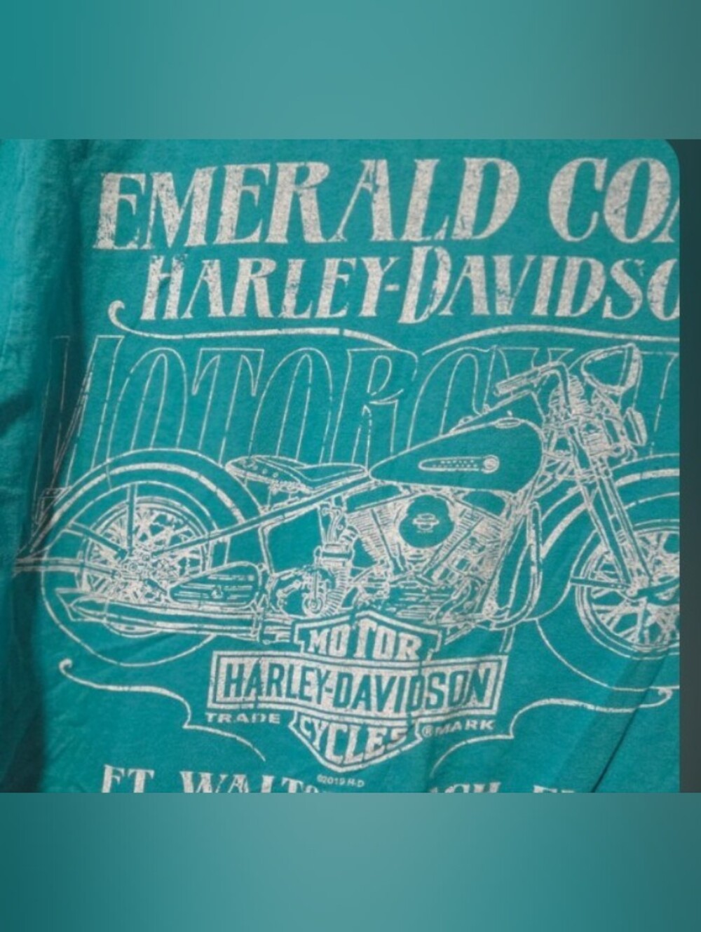 Harley Davidson green  short sleeve tee size medium
